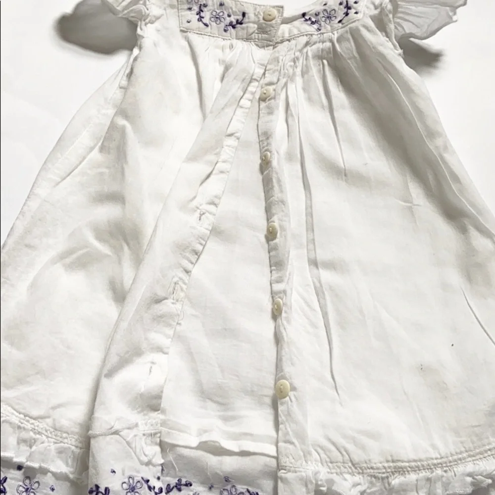 Minimimo White Ruffle Embroidered Cotton Summer Toddler Dress